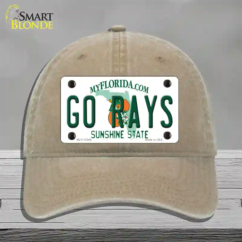 Go Rays Novelty License Plate Hat Tag Unconstructed Cotton / Khaki