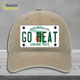 Go Heat Novelty License Plate Hat Tag Unconstructed Cotton / Khaki