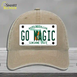 Go Magic Novelty License Plate Hat Tag Unconstructed Cotton / Khaki