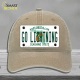 Go Lightning Novelty License Plate Hat Tag Unconstructed Cotton / Khaki