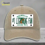 Number 1 Lightning Fan Novelty License Plate Hat Tag Unconstructed Cotton / Khaki