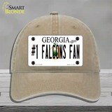 Number 1 Falcons Fan Novelty License Plate Hat Tag Unconstructed Cotton / Khaki