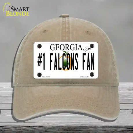 Number 1 Falcons Fan Novelty License Plate Hat Tag Unconstructed Cotton / Khaki