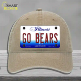 Go Bears Novelty License Plate Hat Tag Unconstructed Cotton / Khaki