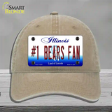 Number 1 Bears Fan Novelty License Plate Hat Tag Unconstructed Cotton / Khaki