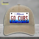 Go Cubs Novelty License Plate Hat Tag Unconstructed Cotton / Khaki