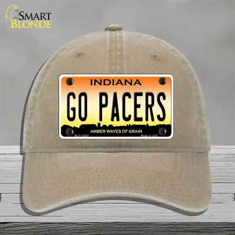 Go Pacers Novelty License Plate Hat Tag Unconstructed Cotton / Khaki