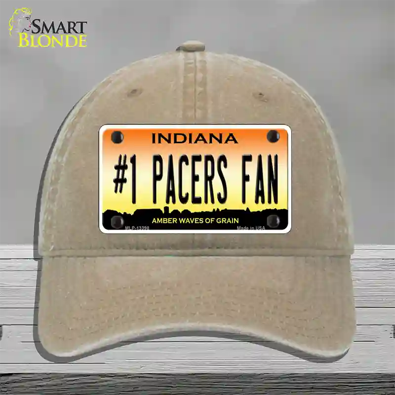 Number 1 Pacers Fan Novelty License Plate Hat Tag Unconstructed Cotton / Khaki