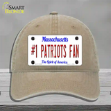 Number 1 Patriots Fan Novelty License Plate Hat Tag Unconstructed Cotton / Khaki