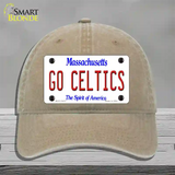 Go Celtics Novelty License Plate Hat Tag Unconstructed Cotton / Khaki