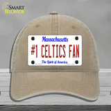 Number 1 Celtics Fan Novelty License Plate Hat Tag Unconstructed Cotton / Khaki