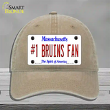 Number 1 Bruins Fan Novelty License Plate Hat Tag Unconstructed Cotton / Khaki