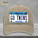 Go Twins Novelty License Plate Hat Tag Unconstructed Cotton / Khaki