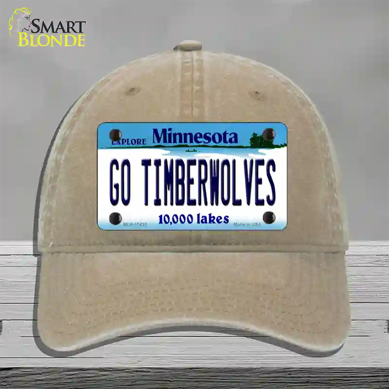 Go Timberwolves Novelty License Plate Hat Tag Unconstructed Cotton / Khaki