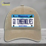 Go Timberwolves Novelty License Plate Hat Tag Unconstructed Cotton / Khaki