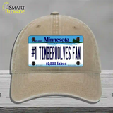 Number 1 Timberwolves Fan Novelty License Plate Hat Tag Unconstructed Cotton / Khaki