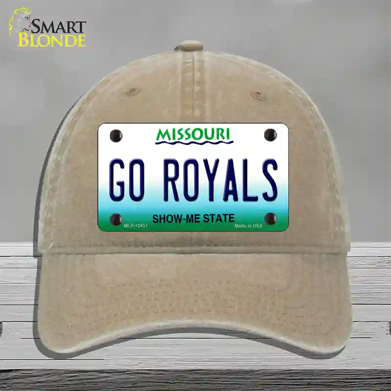 Go Royals Novelty License Plate Hat Tag Unconstructed Cotton / Khaki