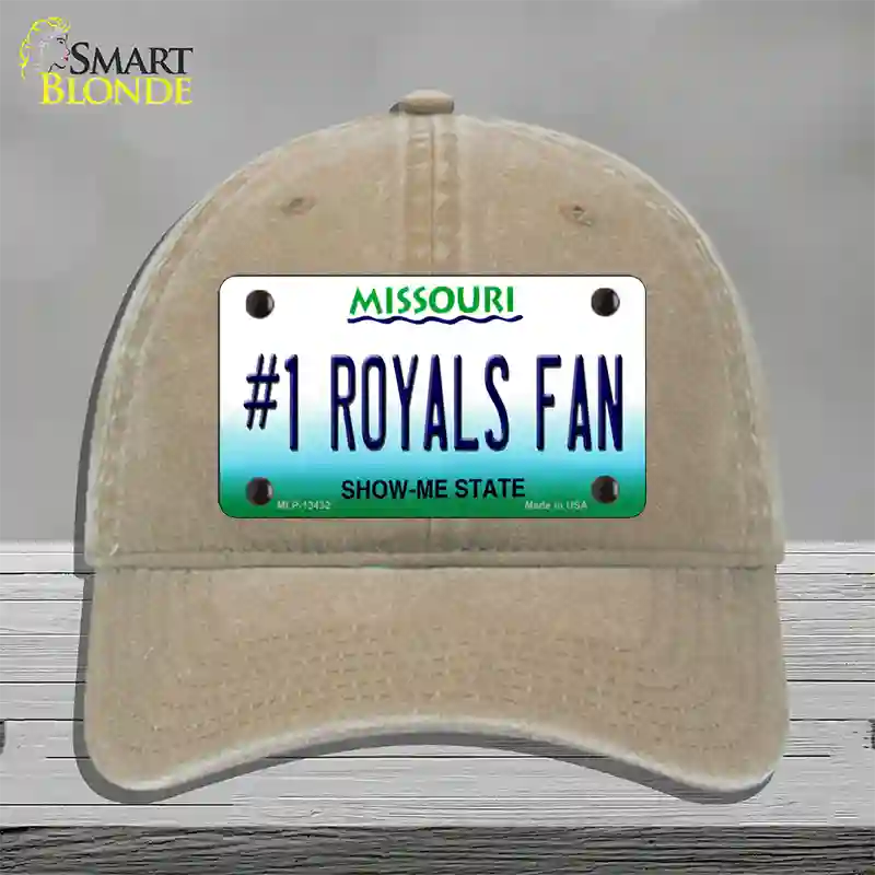 Number 1 Royals Fan Novelty License Plate Hat Tag Unconstructed Cotton / Khaki