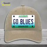 Go Blues Novelty License Plate Hat Tag Unconstructed Cotton / Khaki