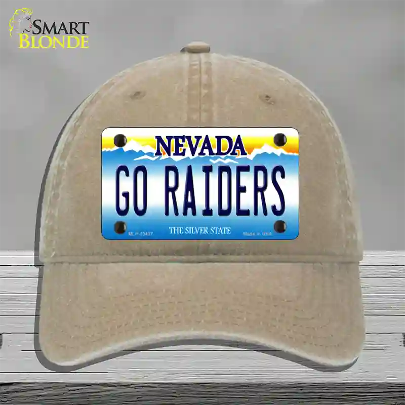 Go Raiders Nevada Novelty License Plate Hat Tag Unconstructed Cotton / Khaki