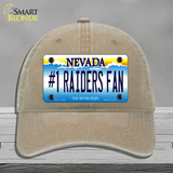 Number 1 Raiders Fan Nevada Novelty License Plate Hat Tag Unconstructed Cotton / Khaki