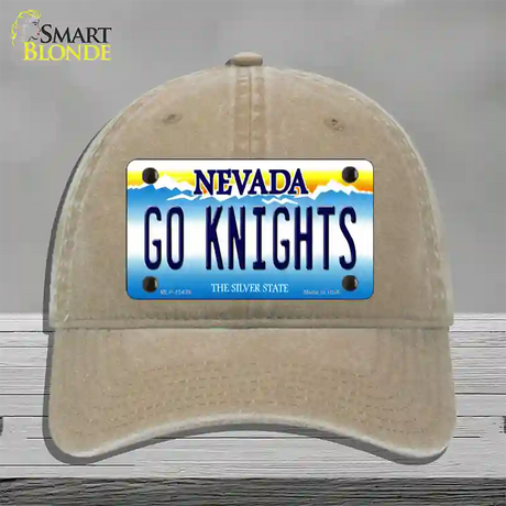 Go Golden Knights Novelty License Plate Hat Tag Unconstructed Cotton / Khaki