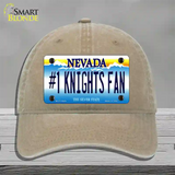 Number 1 Golden Knights Fan Novelty License Plate Hat Tag Unconstructed Cotton / Khaki