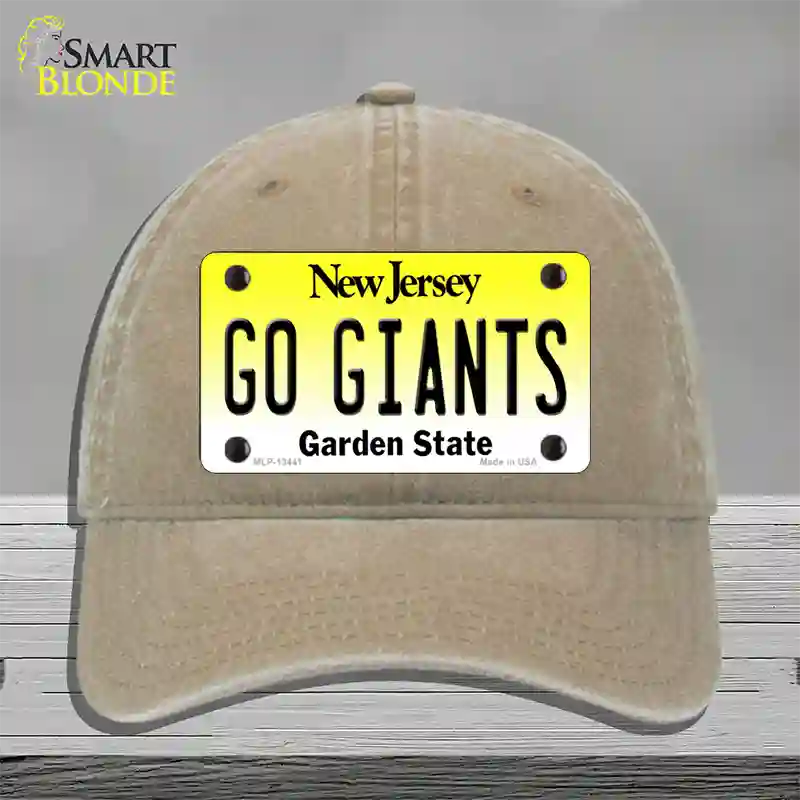 New Jersey Go Giants Novelty License Plate Hat Tag Unconstructed Cotton / Khaki