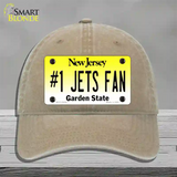 Number 1 Jets Fan Novelty License Plate Hat Tag Unconstructed Cotton / Khaki