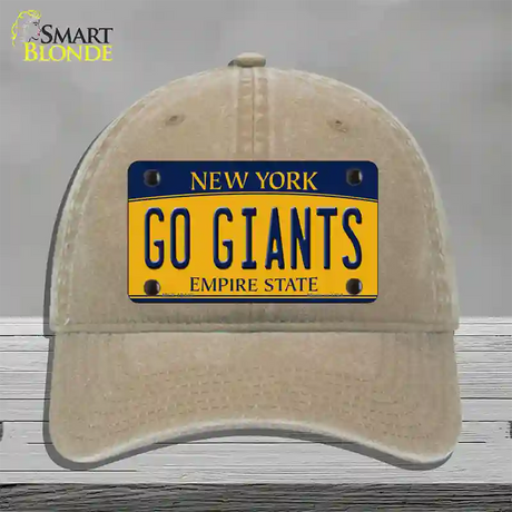 New York Go Giants Novelty License Plate Hat Tag Unconstructed Cotton / Khaki