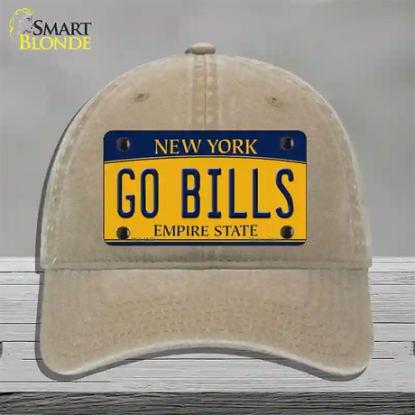 Go Bills Novelty License Plate Hat Tag Unconstructed Cotton / Khaki