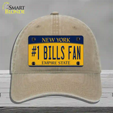 Number 1 Bills Fan Novelty License Plate Hat Tag Unconstructed Cotton / Khaki