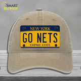 Go Nets Novelty License Plate Hat Tag Unconstructed Cotton / Khaki