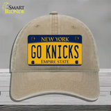 Go Knicks Novelty License Plate Hat Tag Unconstructed Cotton / Khaki