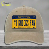 Number 1 Knicks Fan Novelty License Plate Hat Tag Unconstructed Cotton / Khaki