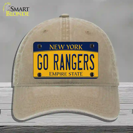 Go Rangers Novelty License Plate Hat Tag Unconstructed Cotton / Khaki