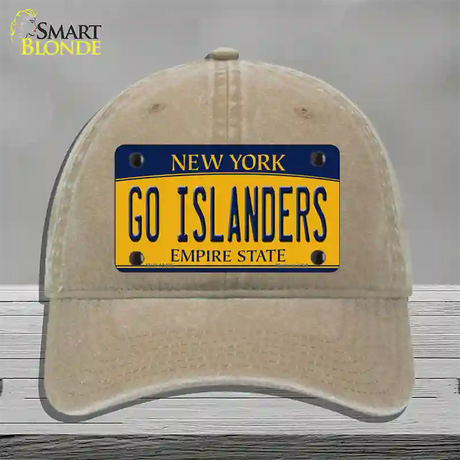 Go Islanders Novelty License Plate Hat Tag Unconstructed Cotton / Khaki