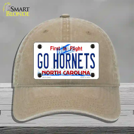 Hornets Fan Novelty License Plate Hat Tag Unconstructed Cotton / Khaki