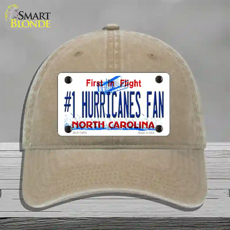 Number 1 Hurricanes Fan Novelty License Plate Hat Tag Unconstructed Cotton / Khaki