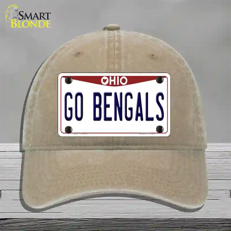 Go Bengals Novelty License Plate Hat Tag Unconstructed Cotton / Khaki