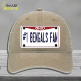 Number 1 Bengals Fan Novelty License Plate Hat Tag Unconstructed Cotton / Khaki