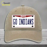 Go Indians Novelty License Plate Hat Tag Unconstructed Cotton / Khaki