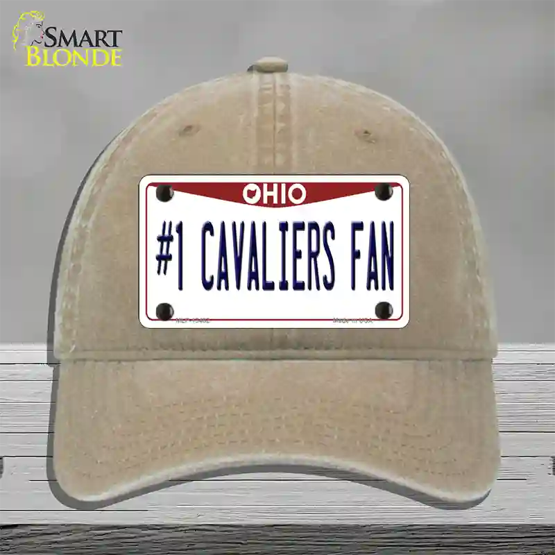 Number 1 Cavaliers Fan Novelty License Plate Hat Tag Unconstructed Cotton / Khaki