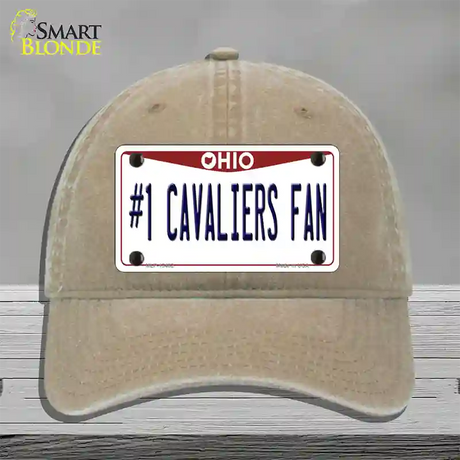 Number 1 Cavaliers Fan Novelty License Plate Hat Tag Unconstructed Cotton / Khaki