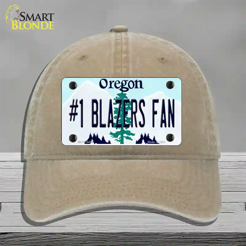 Number 1 Blazers Fan Novelty License Plate Hat Tag Unconstructed Cotton / Khaki