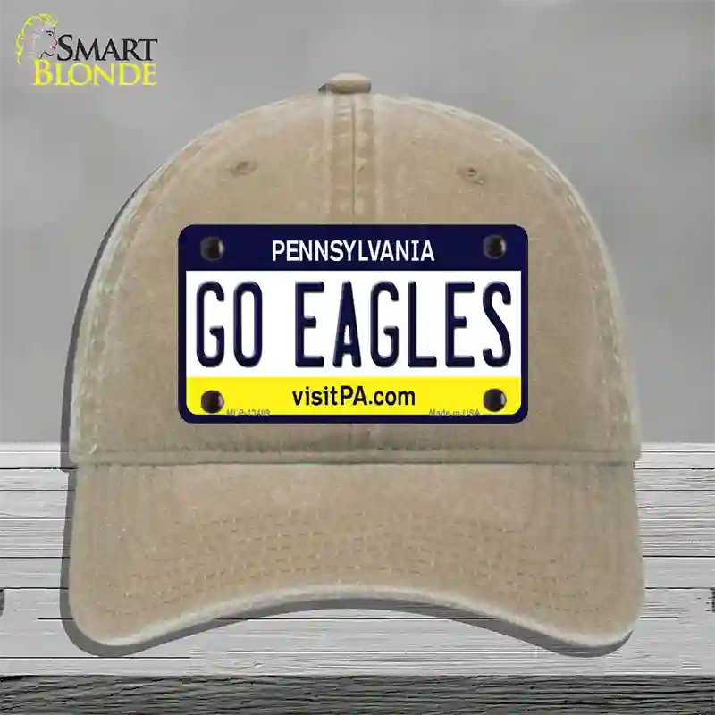 Go Eagles Novelty License Plate Hat Tag Unconstructed Cotton / Khaki