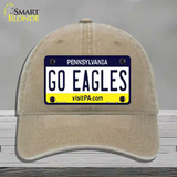 Go Eagles Novelty License Plate Hat Tag Unconstructed Cotton / Khaki