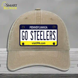 Go Steelers Novelty License Plate Hat Tag Unconstructed Cotton / Khaki