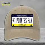 Number 1 Pirates Fan Novelty License Plate Hat Tag Unconstructed Cotton / Khaki