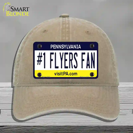 Number 1 Flyers Fan Novelty License Plate Hat Tag Unconstructed Cotton / Khaki